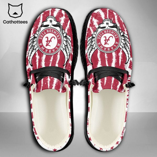 BEST NCAA Alabama Crimson Tide Custom Name Hey Dude Shoes