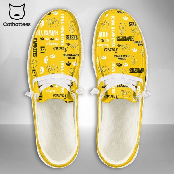 BEST NCAA Iowa Hawkeyes Custom Name Hey Dude Shoes