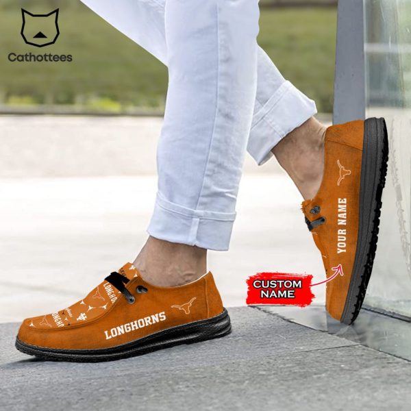 [BEST] NCAA Texas Longhorns Custom Name Hey Dude Shoes