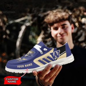 [BEST] NCAA Washington Huskies Custom Name Hey Dude Shoes
