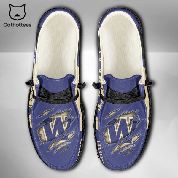 [BEST] NCAA Washington Huskies Custom Name Hey Dude Shoes