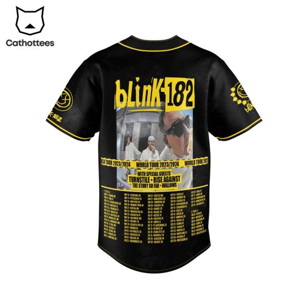 Blink -182 One More Time Tour Portrait Black Design Baseball Jersey