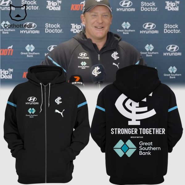 Carlton Blues FC Hyundai Logo Black Design 3D Hoodie