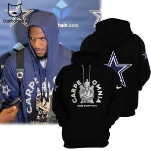 Carpe Omnia Dallas Cowboys Logo Black Design 3D Hoodie