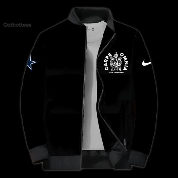 Carpe Omnia Dallas Cowboys NFL Nike Logo Full Black Design  Baseball Jacket