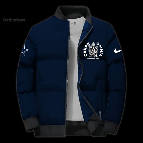 Carpe Omnia Dallas Cowboys NFL Nike Logo Full Black Design  Baseball Jacket