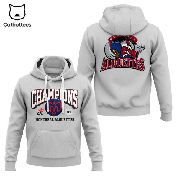 Champions CFL Montreal Alouettes 2023 Logo Design 3D Hoodie