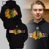 Chicago Blackhawks Black Gray Logo Design 3D Hoodie