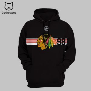 Chicago Blackhawks Black 98 Logo Design 3D Hoodie