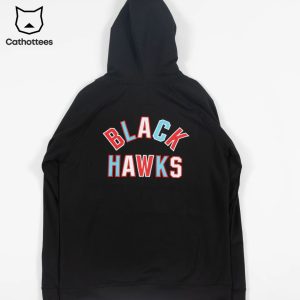 Chicago Blackhawks Full Black Design 3D Hoodie