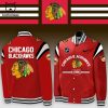 Chicago Blackhawks White NHL Logo Design Baseball Jacket