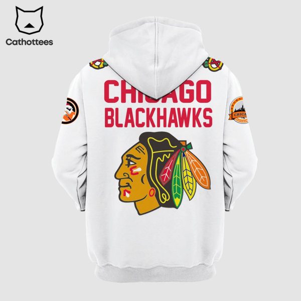 Chicago Blackhawks White 1926 Nike Logo Design 3D Hoodie