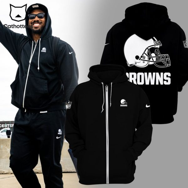 Cleveland Browns 1946 Black Mascot Design 3D Hoodie