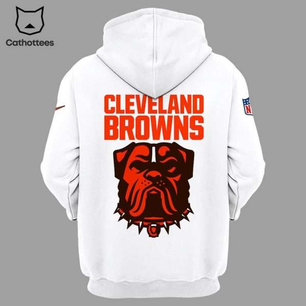 Cleveland Browns 32 Mascot White Design 3D Hoodie