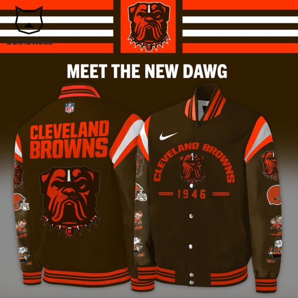 Cleveland Browns Dawg Nike Logo 1946 NFL Baseball Jacket