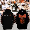 Cleveland Browns 32 Mascot White Design 3D Hoodie