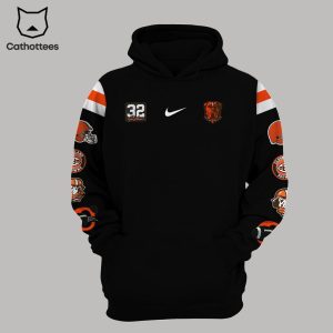 Cleveland Browns Football 1946 Nike Logo Mascot Black Design 3D Hoodie