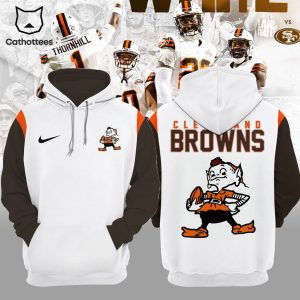 Cleveland Browns Football 1946 Nike Logo Mascot White Gray Design 3D Hoodie