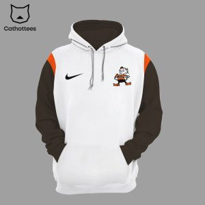 Cleveland Browns Football 1946 Nike Logo Mascot White Gray Design 3D Hoodie