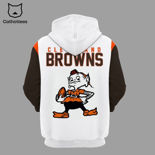 Cleveland Browns Football 1946 Nike Logo Mascot White Gray Design 3D Hoodie