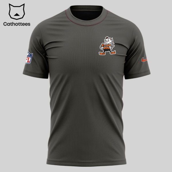 Cleveland Browns Football Mascot Nike Logo NFL Design 3D T-Shirt