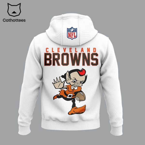 Cleveland Browns Football Nike Logo Mascot White Design 3D Hoodie