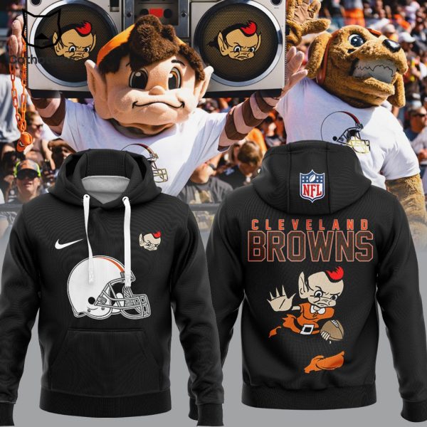 Cleveland Browns Football Nike Logo Mascot White Design 3D Hoodie