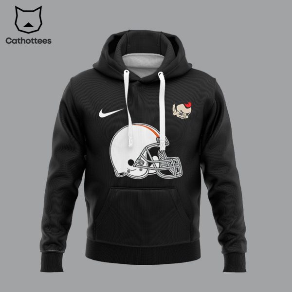 Cleveland Browns Football Nike Logo Mascot White Design 3D Hoodie