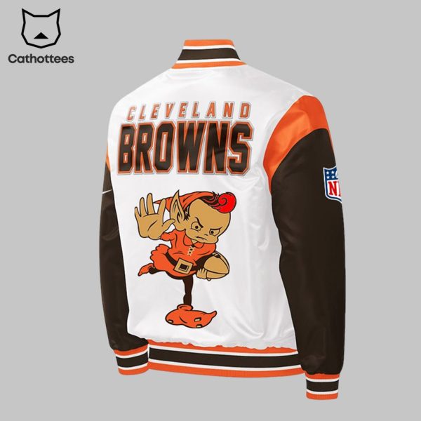 Cleveland Browns _Wear Your White_ 1946 White Brown Design Baseball Jacket