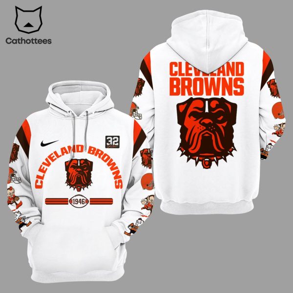 Cleveland Browns1946 Nike Logo White Design 3D Hoodie