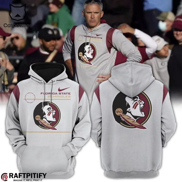 Coach Mike Norvell Florida State Seminoles Gray Nike Logo Design 3D Hoodie