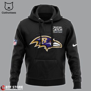 Crucial Catch Baltimore Ravens Mascot Nike Logo Black Design 3D Hoodie