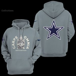 Dallas Cowboys Carpe Omnia Gray Star Logo Design 3D Hoodie