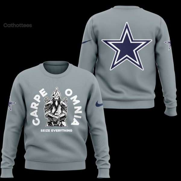 Dallas Cowboys Carpe Omnia Gray Star Logo Design 3D Hoodie