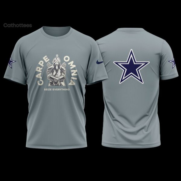 Dallas Cowboys Carpe Omnia Gray Star Logo Design 3D Hoodie