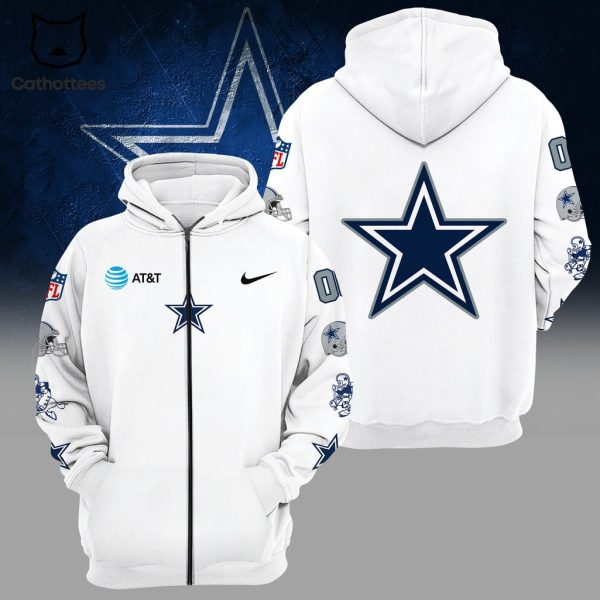 Dallas Cowboys Nike Logo White Design 3D Hoodie