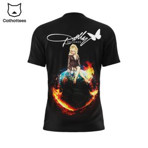 Dolly Rockstar Portrait Black Design 3D T-Shirt