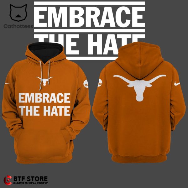 Embrace The Hate Texas Longhorns Oranger Nike Logo Design 3D Hoodie