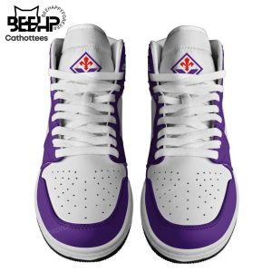Fiorentina Nike Logo Purple White Design Air Jordan 1 High Top
