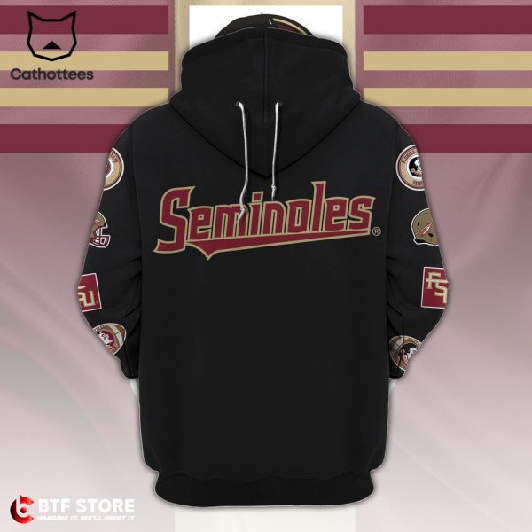 Florida State Seminoles 1902 Nike Logo Black Design 3D Hoodie