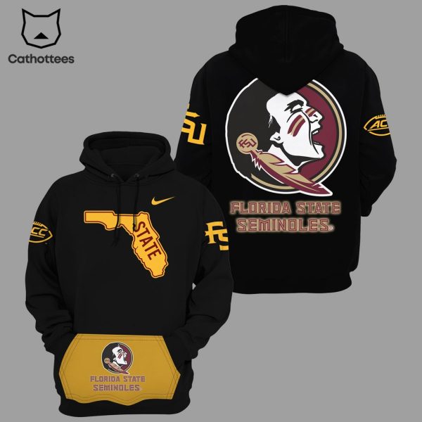 Florida State Seminoles Black Nike Logo Design 3D Hoodie