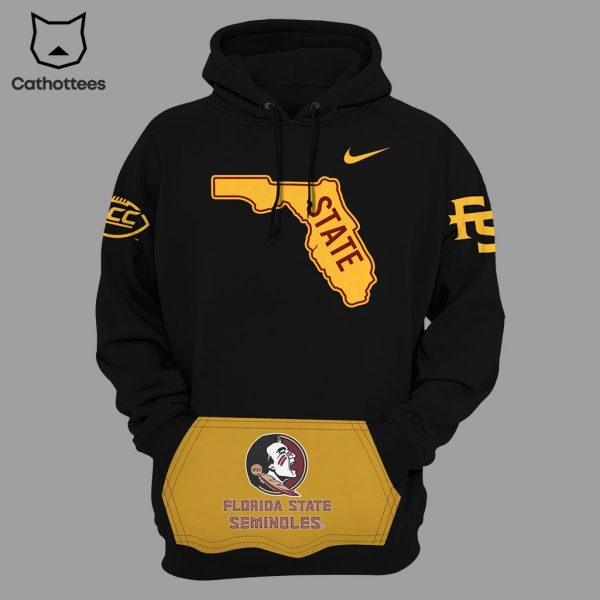 Florida State Seminoles Black Nike Logo Design 3D Hoodie