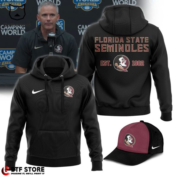 Florida State Seminoles EST 1902 Black Design 3D Hoodie