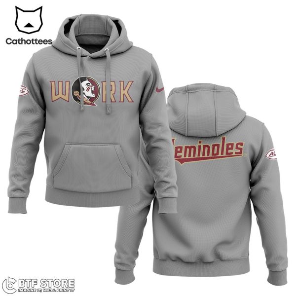 Florida State Seminoles Gray Nike Logo Design 3D Hoodie