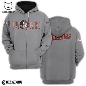 Florida State Seminoles Gray Nike Logo Design 3D Hoodie