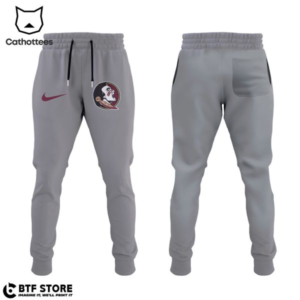 Florida State Seminoles Gray Nike Logo Design 3D Hoodie