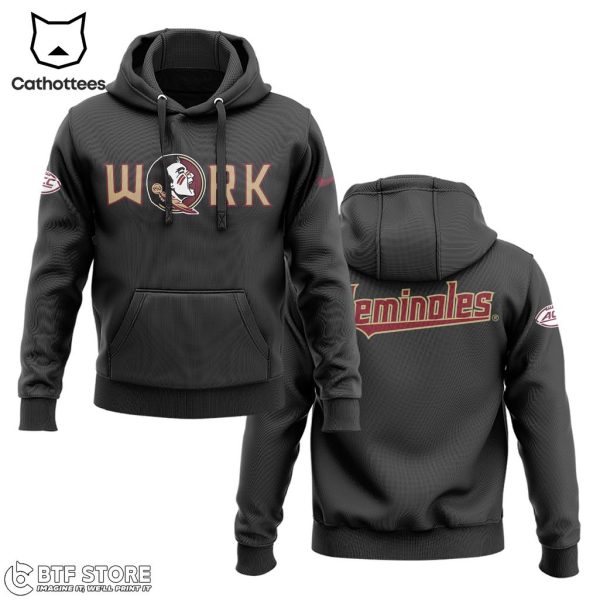 Florida State Work Seminoles Black Nike Logo Design 3D Hoodie