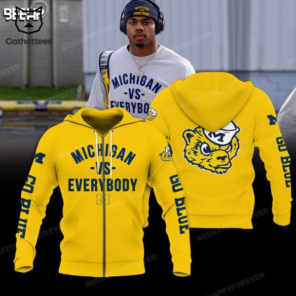 Free Habaugh Michigan Mascot Yellow Design 3D Hoodie