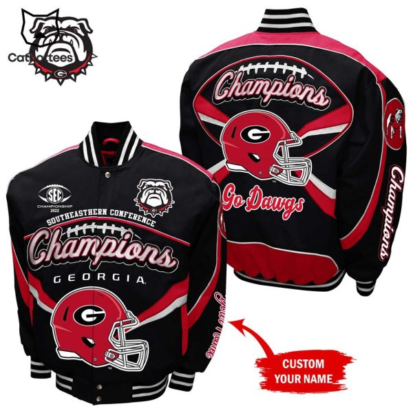 Georgia Bulldogs Football Champion 2022 Go Drawgs Mascot Design Baseball Jacket