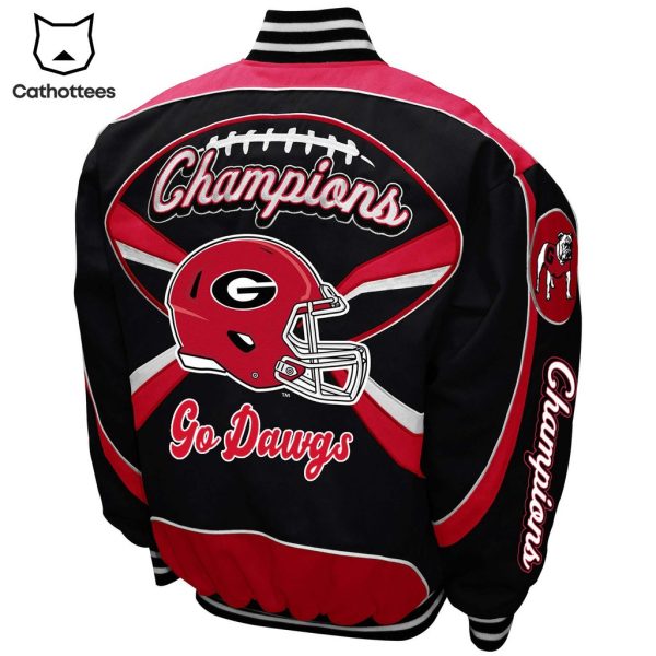 Georgia Bulldogs Football Champion 2022 Go Drawgs Mascot Design Baseball Jacket